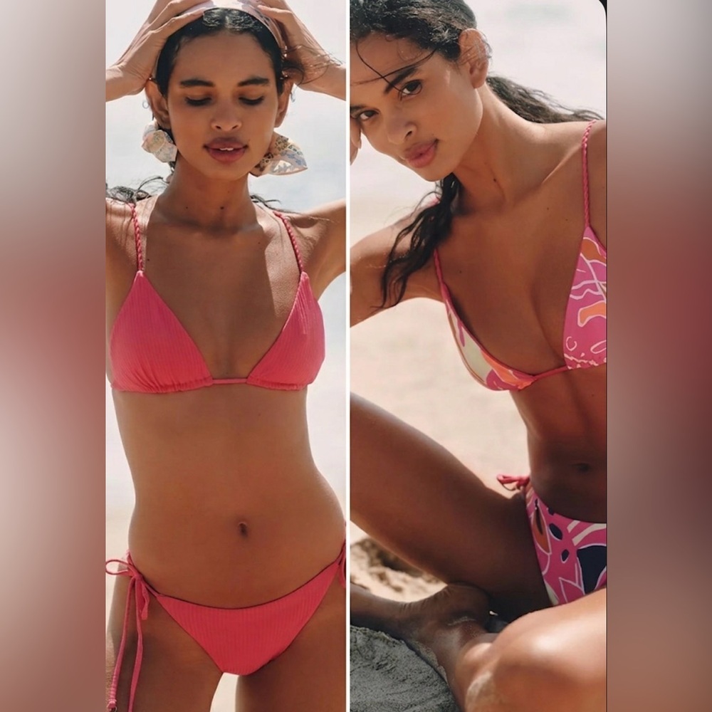 Maaji Reversible Vibrant Pink or Patterned Bikini Set - sz X-Large - NWT